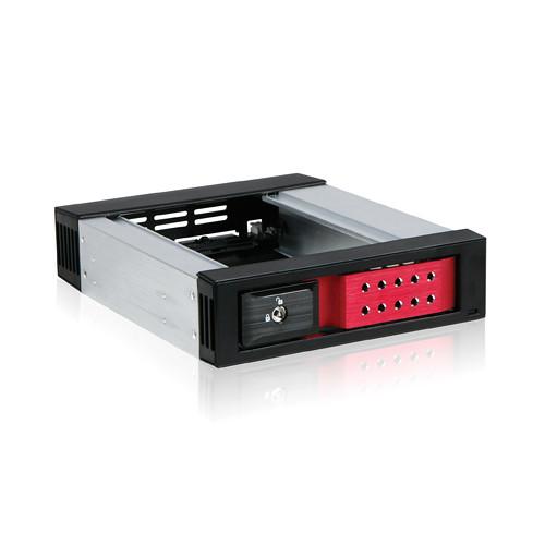iStarUSA 5.25" to 1 x 3.5" Trayless SATA SAS Hot-Swap Cage Red