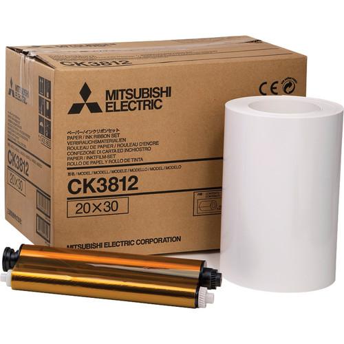 Mitsubishi CK3812 Paper and Ribbon Set for CP-3800DW Dye-Sub Printer