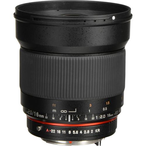 Rokinon 16mm f 2.0 ED AS UMC CS Lens for Pentax K APS-C Mount
