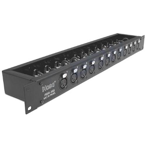 Hosa Technology PDR-369 Patch Module - 12 Point Straight Through Patchbay with Balanced XLR Connectors