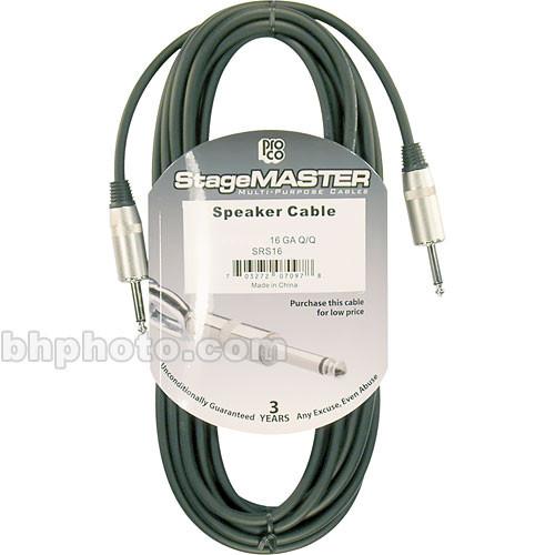 Pro Co Sound StageMaster Z-Force 1 4" Male Phone to 1 4" Male Phone Speaker Cable - 20