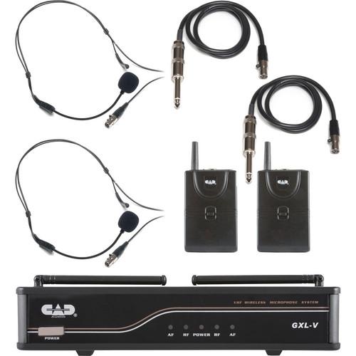 CAD VHF Dual Channel 2 Bodypack Wireless Microphone and Guitar System