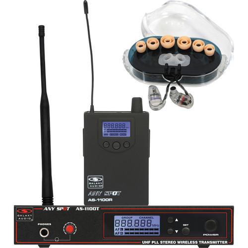 Galaxy Audio AS-1100-D Anyspot Wireless Personal Monitor with Single Driver Ear Buds & Case