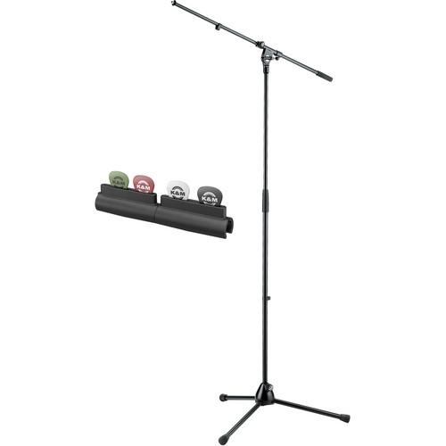 K&M 210 20 Tripod Microphone Stand with Fixed Boom Arm and 14510 Pick Holder