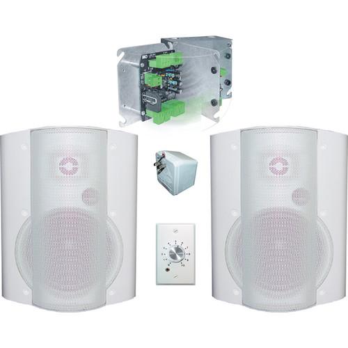 OWI Inc. 40W Amplifier and Surface Mounted Speaker Combination with Volume Control