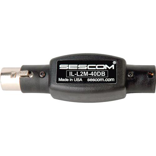 Sescom IL-L2M-40DB 40dB Inline Audio Pad with Hot Audio Controller