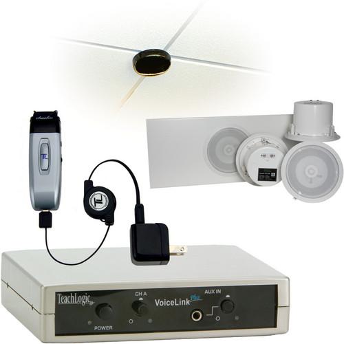 TeachLogic IRV-3415 CS4 VoiceLink Plus Infrared Wireless Classroom Microphone System with 1 Sapphire Microphone & 4 Ceiling-Mount Speakers