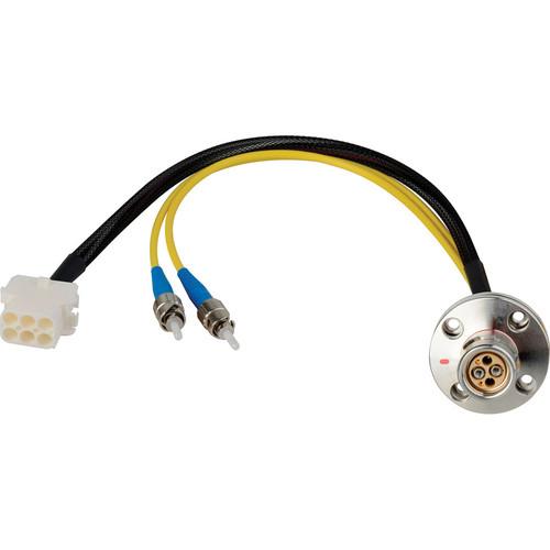 Camplex 6" Lemo FXW to Duplex ST Fiber & 6-Pin Reverse Gender Chassis Mount Inline Breakout Cable