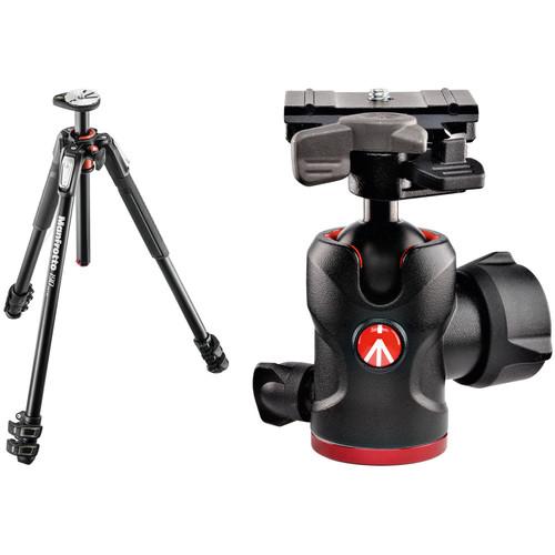 Manfrotto MT190XPRO3 Aluminum Tripod Kit with 494 Mini Ball Head and RC2 Quick Release System