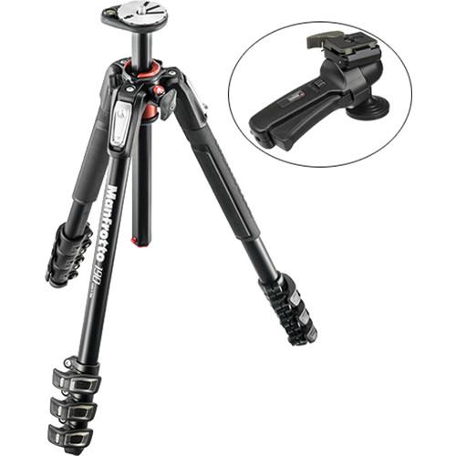 Manfrotto MT190XPRO4 Aluminum Tripod Kit with 322RC2 Grip Action Ball Head and Quick Release Plate