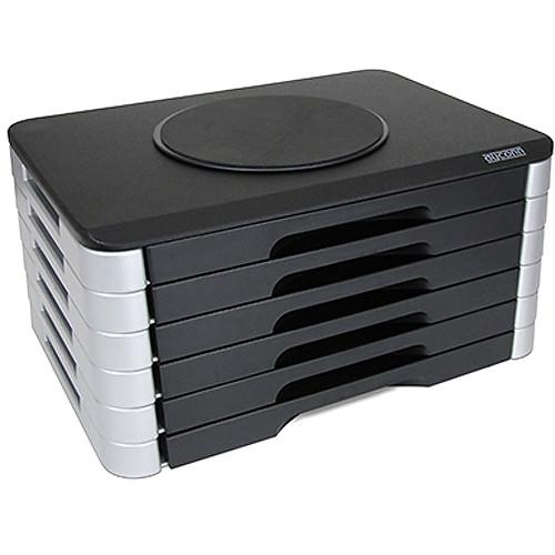 Dyconn MPSS6 Wood Top Adjustable Printer Swivel Stand with 6 Drawer Organizer