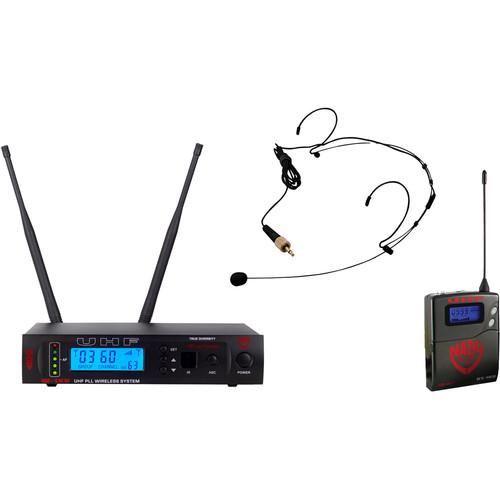 Nady W-1KU Single UHF Receiver Wireless System with an HM-10 Head-Worn Microphone