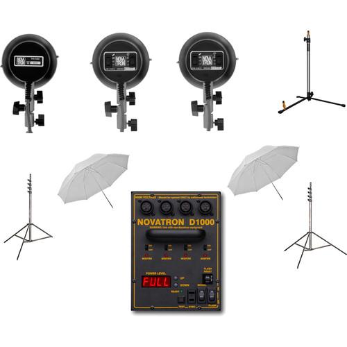 Novatron N2637KIT 3-Light Starter Kit with Two 3-Way Heads & One Standard Head