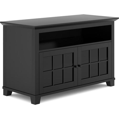 Salamander Designs Audio Video Cabinet in Matte Black with Glass Doors