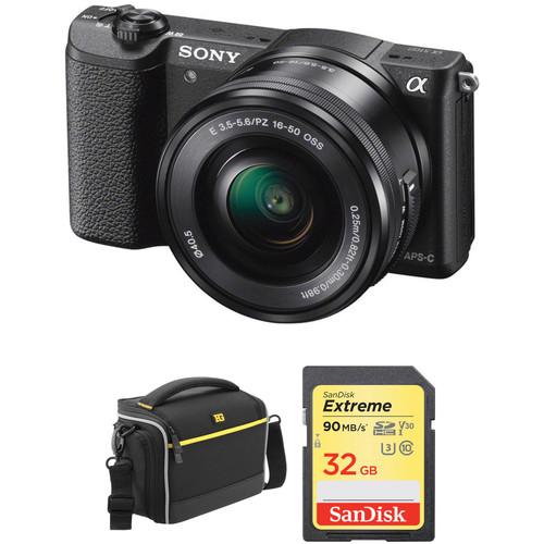 Sony Alpha a5100 Mirrorless Digital Camera with 16-50mm Lens and Accessory Kit