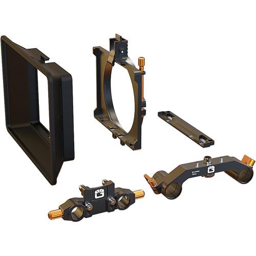 Bright Tangerine Misfit Atom Clamp-On Matte Box with Anti Reflective Tilt Bracket and 15mm LWS 19mm Studio Rod Clamps