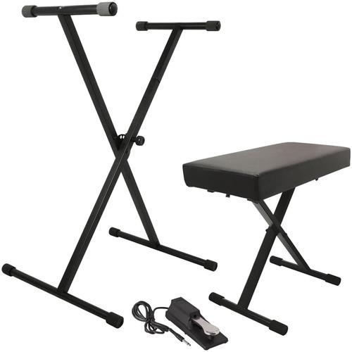 On-Stage Keyboard Stand Bench Pak with KSP100 Sustain Pedal