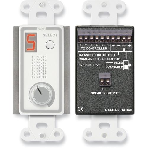 RDL D-SFRC8 Room Control Station for SourceFlex Distributed Audio System