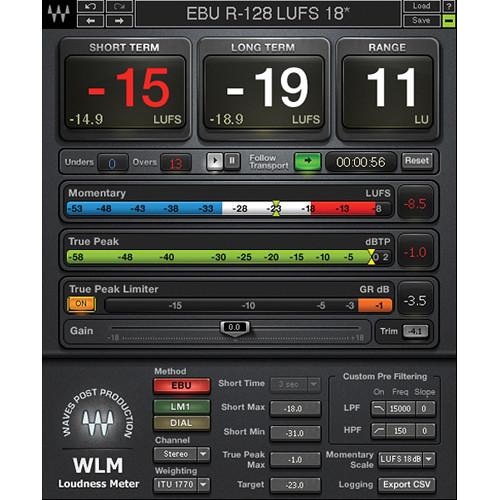 Waves WLM Plus Loudness Meter - Precision Metering Plug-In