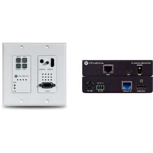 Atlona 4K HDMI VGA over HDBaseT 2x1 Switch Wall Plate Extender Kit