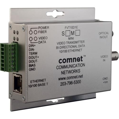 COMNET Mini Single Mode 10-Bit Digital Video Transmitter Bi-Directional Data Transceiver with 10 100Mbps Ethernet Port