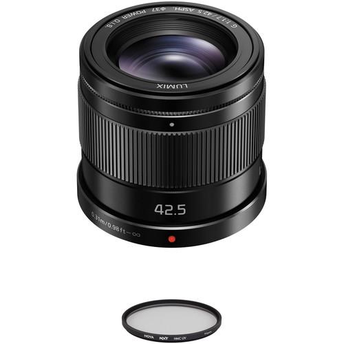 Panasonic Lumix G 42.5mm f 1.7 ASPH. POWER O.I.S. Lens with UV Filter Kit