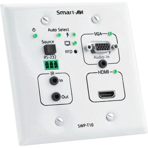 Smart-AVI HDMI VGA Audio Wall Plate HDBaseT Extender with Scaler Converter