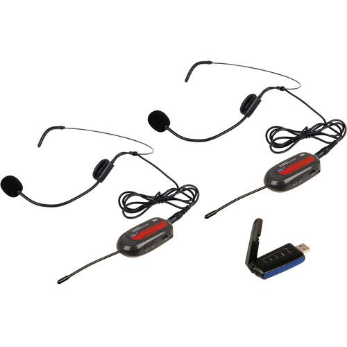 VocoPro Commander-USB-Headset USB 2-Channel UHF Wireless Headset Microphone System