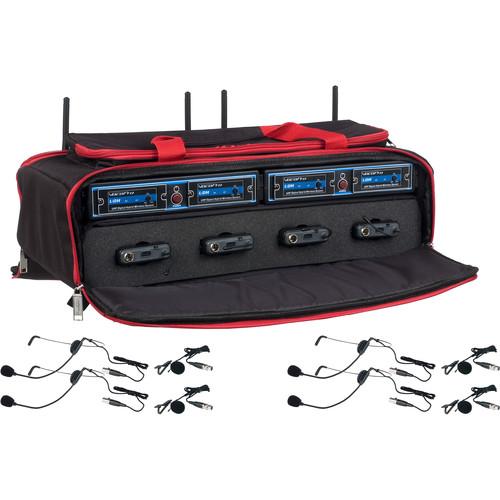 VocoPro UDH-PLAY-4-MIB 4-Channel Wireless Headset Lapel Microphone System in a Bag