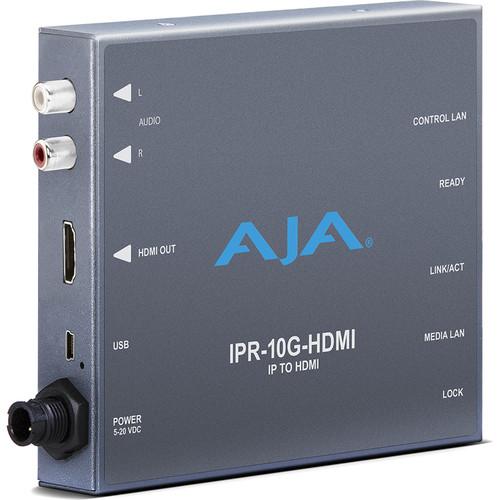 AJA SMPTE ST 2110 IP Video and Audio to HDMI Converter