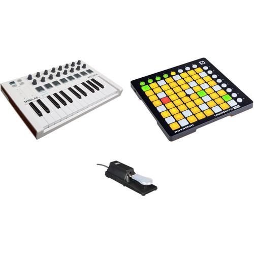 Arturia MiniLab Mk II - USB-MIDI Controller Kit with Novation Launchpad Mini and Pedal