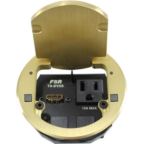 FSR T3-DV2S-2B 3.5" HDMI Round Table Box with 2 Buttons and 2 LEDs