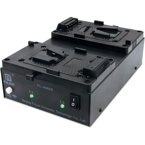 Fxlion Dual-Channel V-Mount and BP Battery Charger with DC Output for HD Video Camera