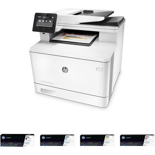HP Color LaserJet Pro M477fnw All-in-One Printer with Extra 410A Toner Set Kit