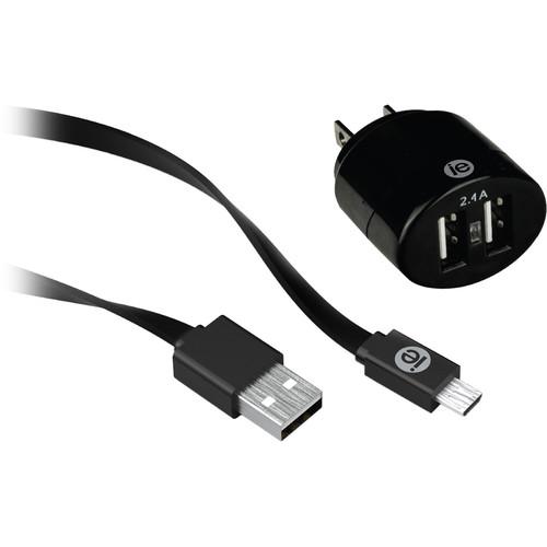 iEssentials 2.4A Dual USB Type-A Wall Charger with Micro-USB Cable