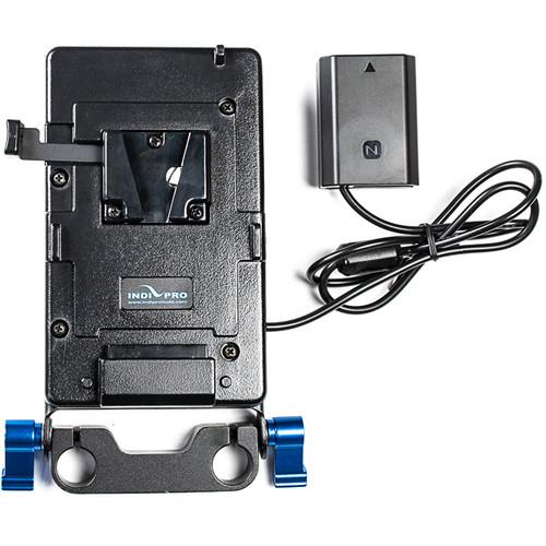 IndiPRO Tools V-Mount Plate with NP-FZ100 Dummy Battery & 15mm Rod Clamps for Sony a7 III
