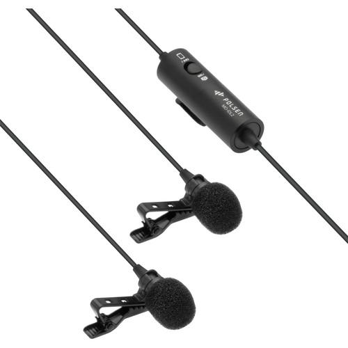 Polsen MO-IDL2 Dual Lavalier Condenser Microphones with DSLR Smartphone Switch