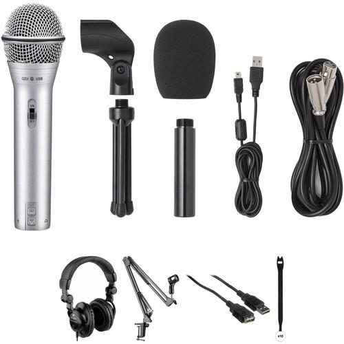 Samson Q2U Recording & Podcasting Kit with Microphone, Crane Arm, Cables, and Straps