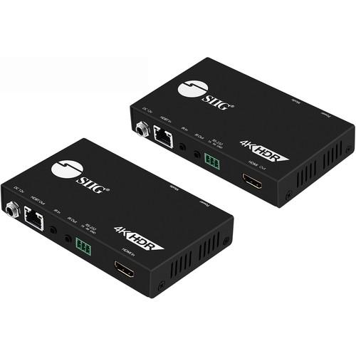 SIIG 4K HDR HDMI 2.0 HDBaseT Extender Over Single Cat5e 6 with RS-232 and IR