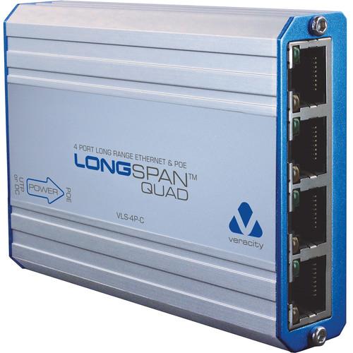 Veracity LONGSPAN Camera Quad Ethernet Range Extender with PoE