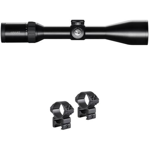 Hawke Sport Optics 2.5-10x50 Endurance 30 WA Riflescope & High Match Ring Mounts Kit