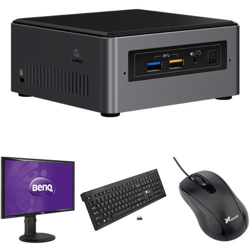 Intel NUC 7 Home NUC7i3BNHXF Mini PC Kit with Monitor, Keyboard, and Mouse