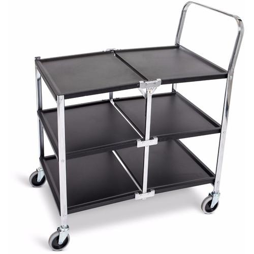 Luxor Three-Shelf Collapsible Metal Utility Cart
