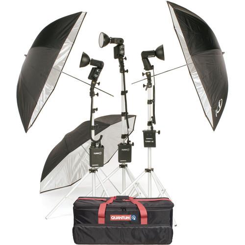 Quantum Instruments 3-Head Flash Kit w Trio & T5dR Flash Heads & Turbo 3 & Turbo SC Batteries for Nikon Cameras