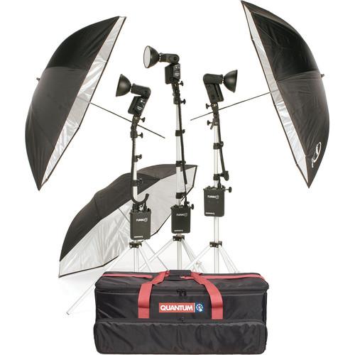 Quantum Instruments 3-Head Flash Kit with T5dR Heads and Turbo 3 Batteries for Nikon Cameras