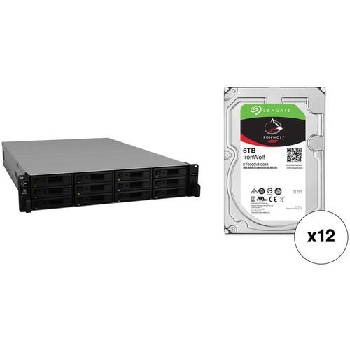 Synology RackStation RS2418 72TB 12-Bay NAS Enclosure Kit with Seagate NAS Drives