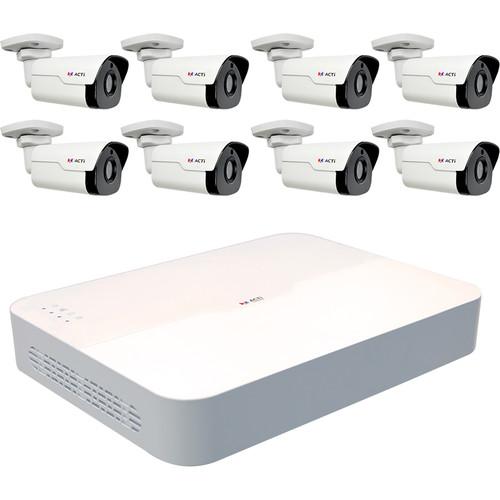 ACTi ZNR-121P 8-Channel 8MP NVR with 2TB HDD and 8 Z31 4MP Outdoor Night Vision Mini Bullet Cameras Kit