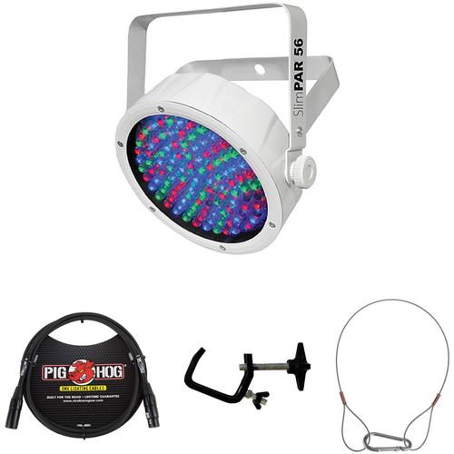 CHAUVET DJ SlimPAR 56 - RGB LED PAR Kit with DMX Cable, Clamp, and Safety Cable