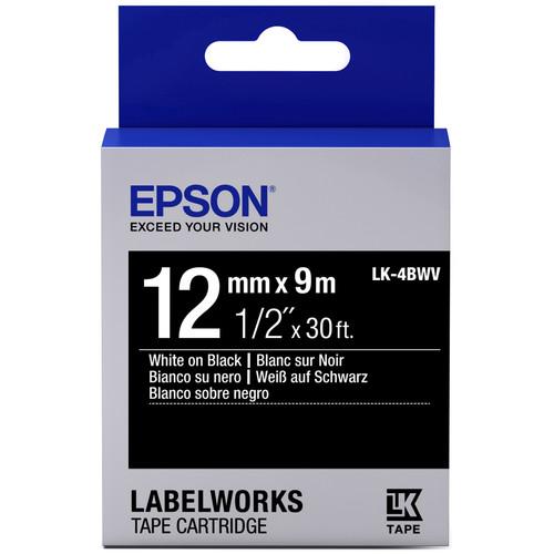 Epson LabelWorks Standard LK Tape White on Black Cartridge
