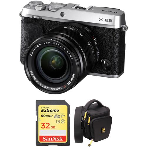 FUJIFILM X-E3 Mirrorless Digital Camera with 18-55mm Lens and Accessories Kit